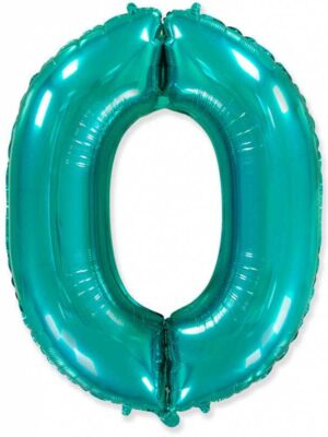 Фольгированный шар цифра 0, Тиффани