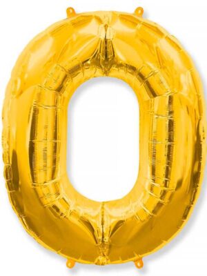 Фольгированный шар цифра 0, Золото