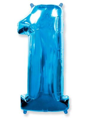 Фольгированный шар цифра 1, Синий