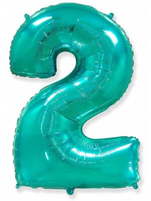 Фольгированный шар цифра 2, Тиффани