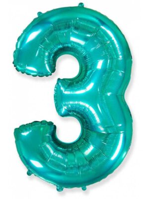 Фольгированный шар цифра 3, Тиффани