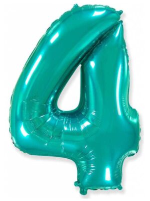 Фольгированный шар цифра 4, Тиффани