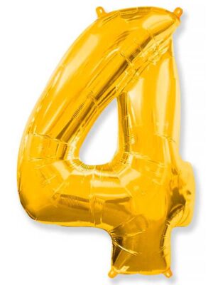 Фольгированный шар цифра 4, Золото