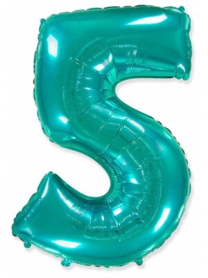 Фольгированный шар цифра 5, Тиффани