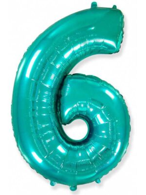 Фольгированный шар цифра 6, Тиффани