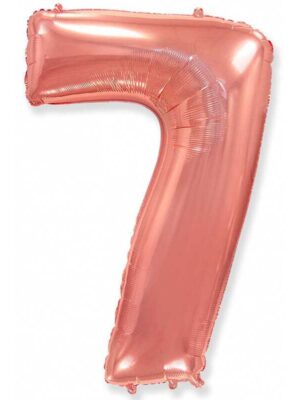 Фольгированный шар цифра 7, Розовое золото