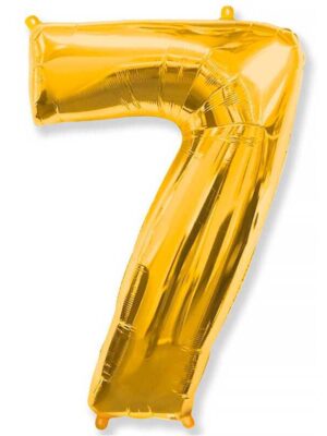 Фольгированный шар цифра 7, Золото