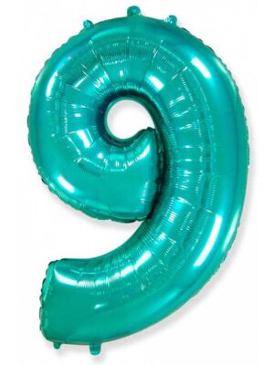 Фольгированный шар цифра 9, Тиффани