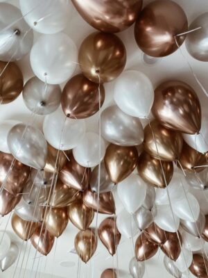 Шары под потолок «Хром золото, Хром серебро, Белые»