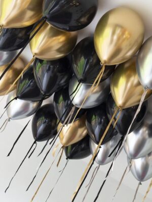 Шары под потолок «Хром золото, Хром серебро, черные»