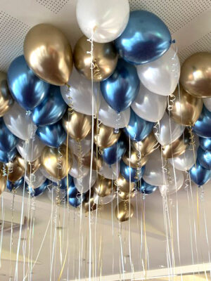 Шары под потолок «Хром золото, Хром синий, Белый»