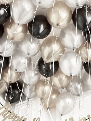 Шары под потолок «Металлик золото, Металлик серебро, Черные»