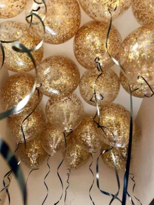 Шары под потолок «Золото конфетти»